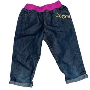 COOGI vintage y2k denim girls denim blue /pink embroidered pants/capri size 4T